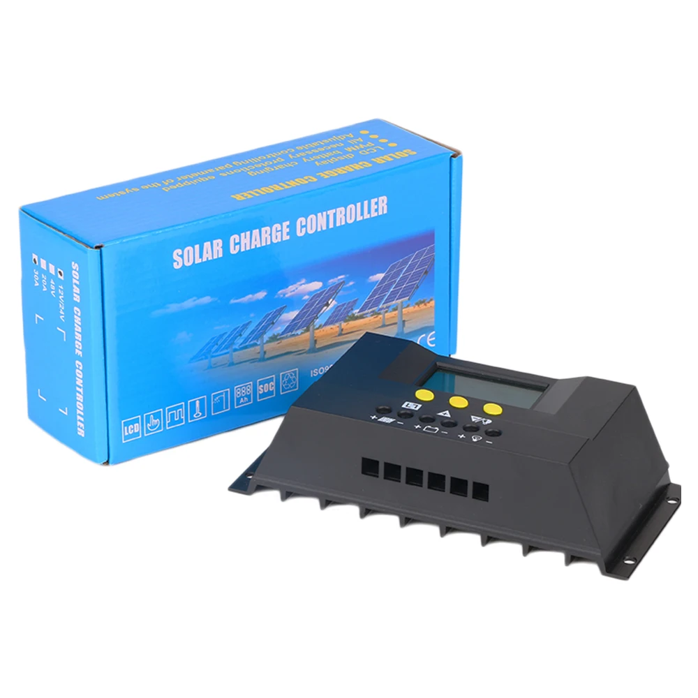 PowMr PWM 30A 48В Солнечный контроллер LCD PV Панель Контроллер заряда батареи Солнечная