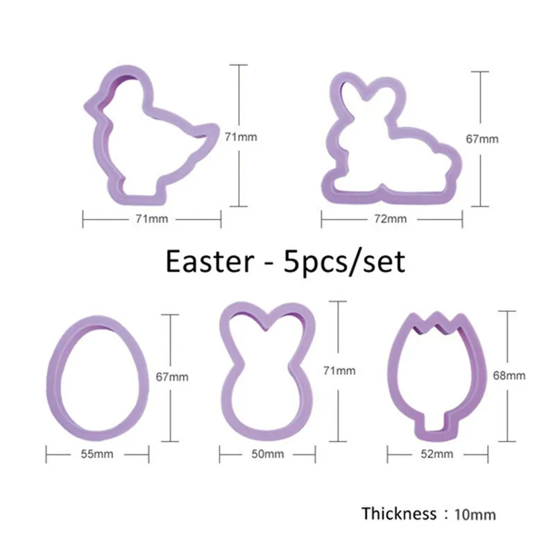 

Easter Decoration Egg Rabbit Chick Butterfly Shape Cookies Cutter Plastic Fondant Biscuit Cake Mold