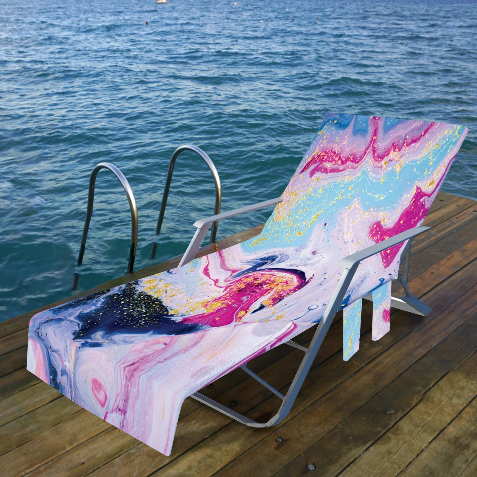 

Portable Beach Chair Towel Beach Bed Chair Towel Cover With Pocket For Summer Outdoor Garden Pool Lounger Cover Aesthetic Design
