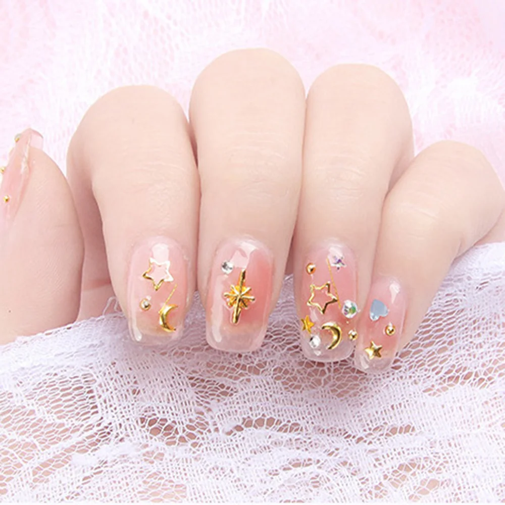 12 Grids Irregular Shape Crystals DIY Design Rivet Mixed Size Wheel 3D Gem Decals Hollow Sequins Nail Art Manicure Decoration | Красота и