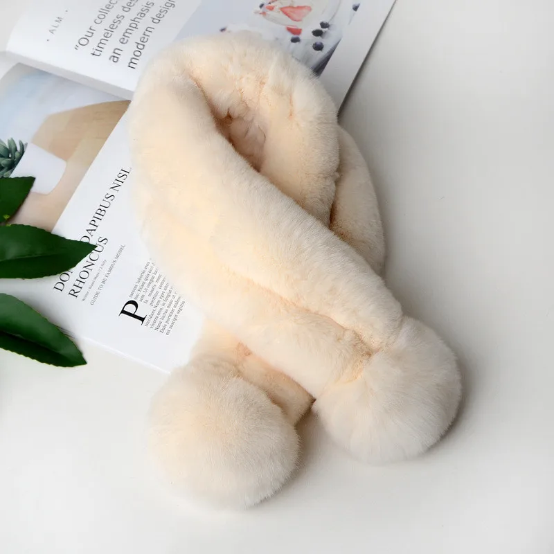 Новый корейский Детский мягкий шарф из кроличьего меха для мальчиков и девочек