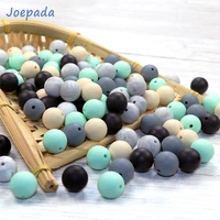 joepada 50pcs 12mm round silicone beads bpa free baby teethers bead for jewelry making products food grade teething necklace