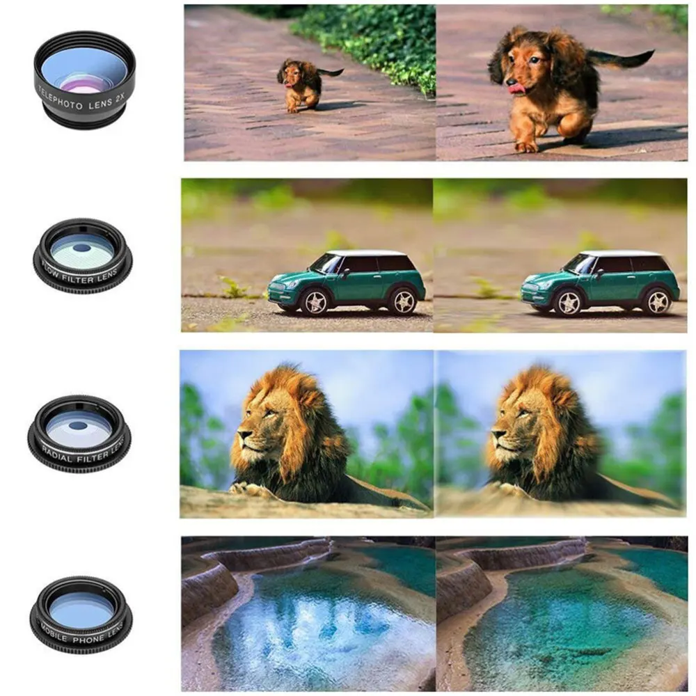 

10 In 1 Universal Phone Lens Kit Wide Angle Telephoto Fisheye Mobile Phone Camera Lens Set