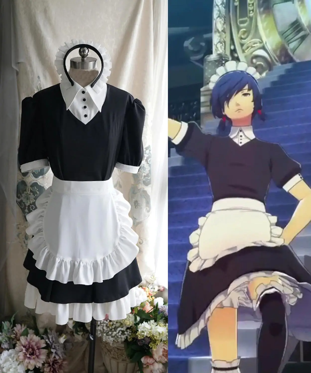 Косплей Легенда Persona 3: Танцующая Ночная Луна Костюм женский костюм горничной на