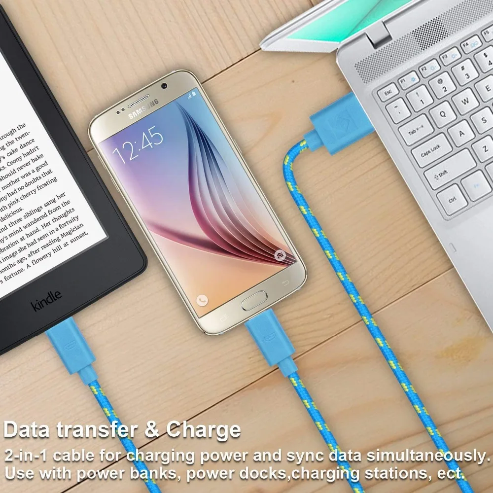 

Nylon Micro USB Cable Fast Charging 1M/2M/3M Charger Wire For Samsung Huawei Xiaomi Cord Android Mobile Phone