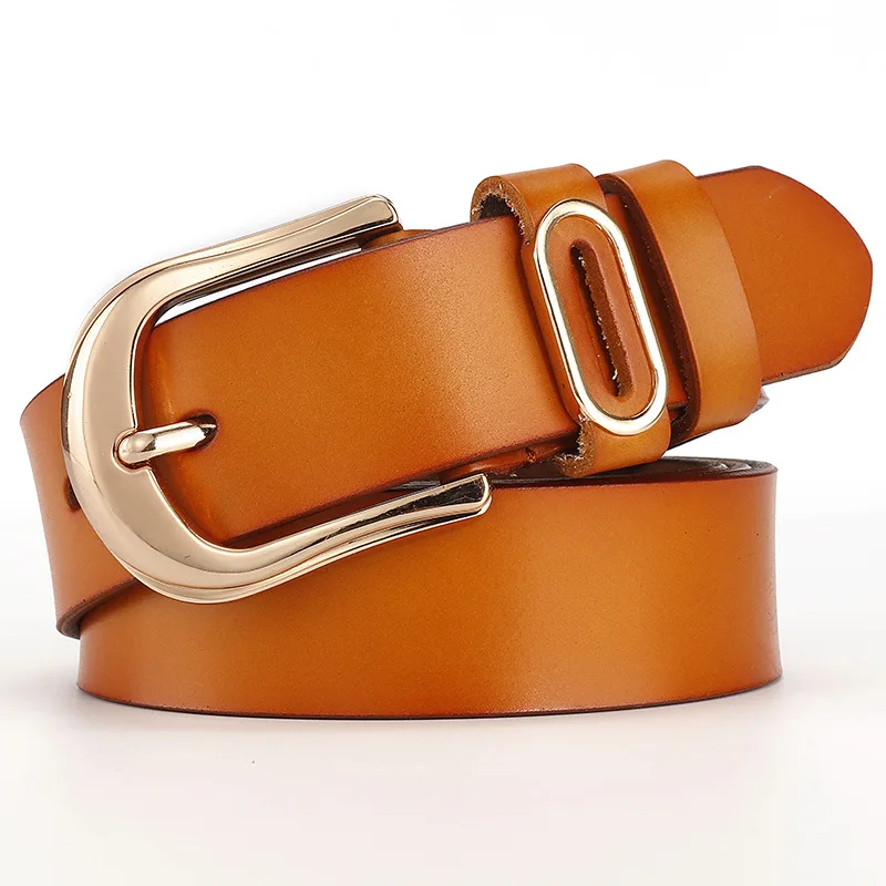

Genuine Leather Belt for Women High Quality Fashion Jeans Belt Female Pin Buckle Waistband Jeans Classic Retro Denim Dress