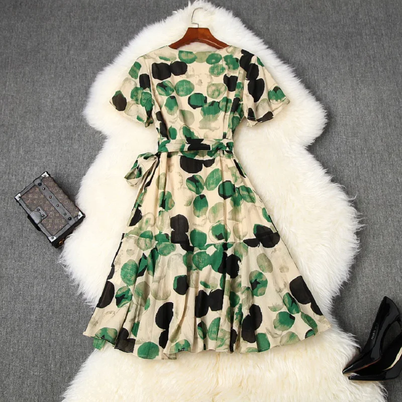 

new superior quality 2021 summer Mini sexy Ruffle dress xl Women Short Sleeve Lace up waistband Dress Leisure girl party dresses