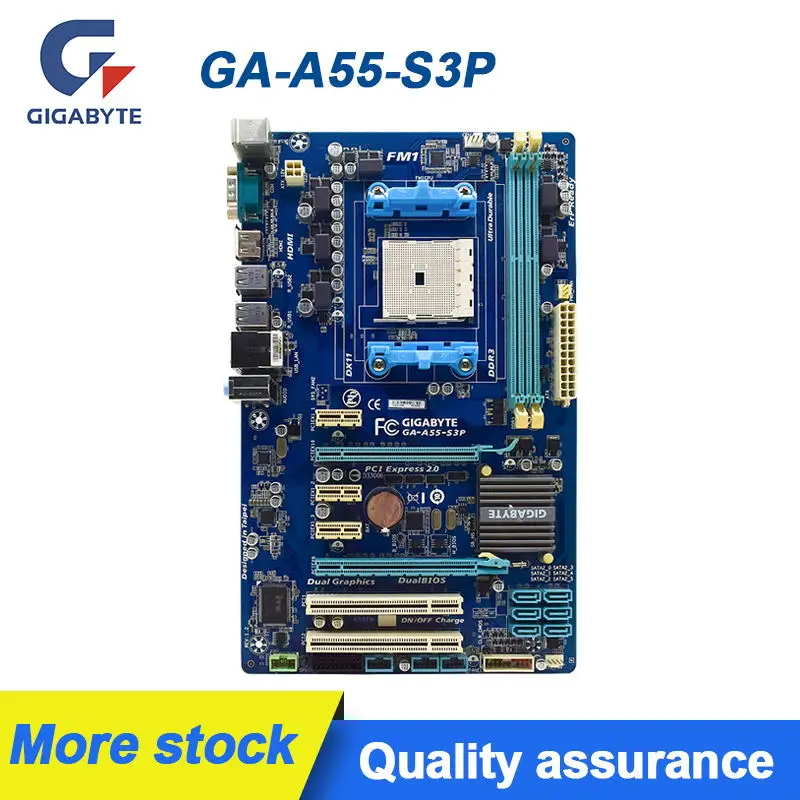 

Материнская плата для Gigabyte GA-A55-S3P LGA 1151 DDR4 PCI-E 3,0 DVI для i5-7400 G4600 процессоров M.2 USB3.1 Intel B150 ATX Placa-MOM