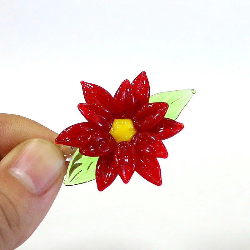 Hanging Glass Flower Miniature Pendant Xmas Wedding Valentine's Day Scene Layout Supplies Home Fairy Garden Decor Accessories