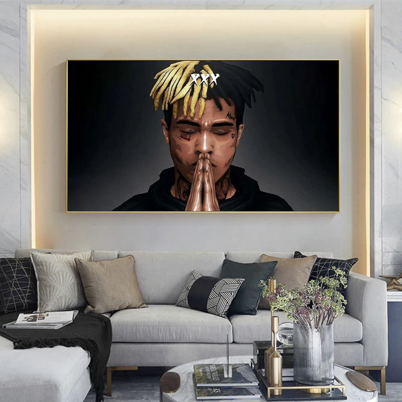 Плакаты и принты в стиле хип-хоп музыкальный певец Картина на холсте настенное