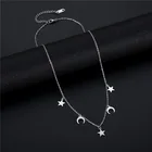 Женская Цепочка-полумесяц из нержавеющей стали, серебристого цвета