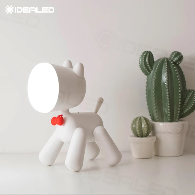Smart LED night light 3D Cute Cotton dog Shape USB Two-shift dimming table lamp Kids Gift Bedside Bedroom Living Room Decoration | Освещение