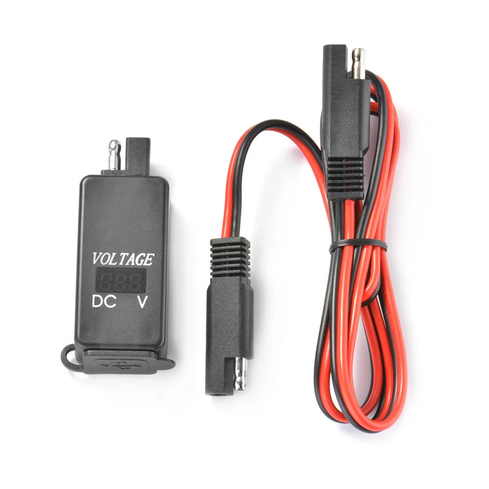 12-24 В мотоциклетный зарядный адаптер пылезащитный светодиодный вольтметр SAE к USB