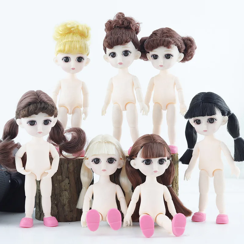 BJD кукла силиконовая кукла 13 подвижная соединенная 16 см куклы 3D истинное изменение глаз Макияж обнаженное туловище для куклы модные куклы игрушки для девочек,лол буба игрушка мебель для кукол игрушки для детей ench