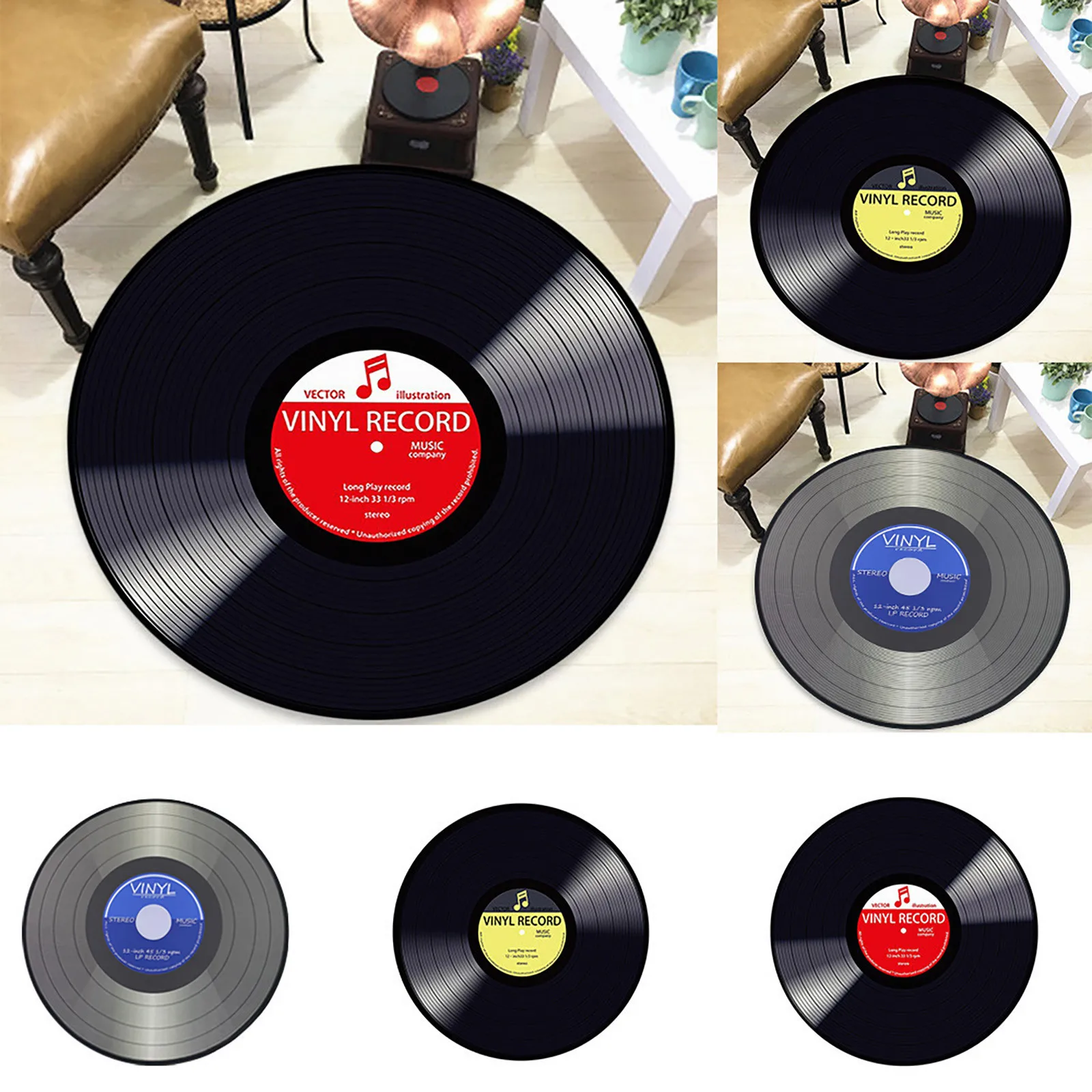 3d ковер 60 см креативный круглый виниловый коврик с принтом Мягкий тканевый