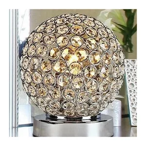 Crystal Table Lamp Living Room Round Led Lights Nordic Luxuary Desk Lamp with Plug Gold Lamps Metal Home Decoration Tisch Lampen