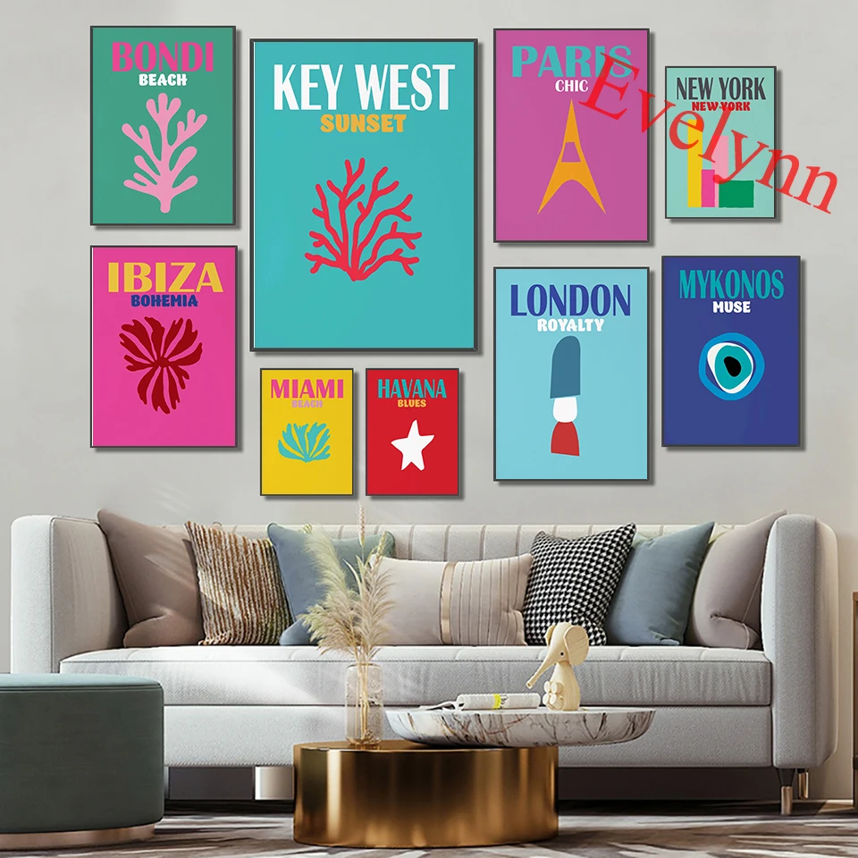 

Assouline Travel Posters New York London Paris Miami Key West Ibiza Bondi Capri Italy Living Room Decor Canvas Wall Art Prints