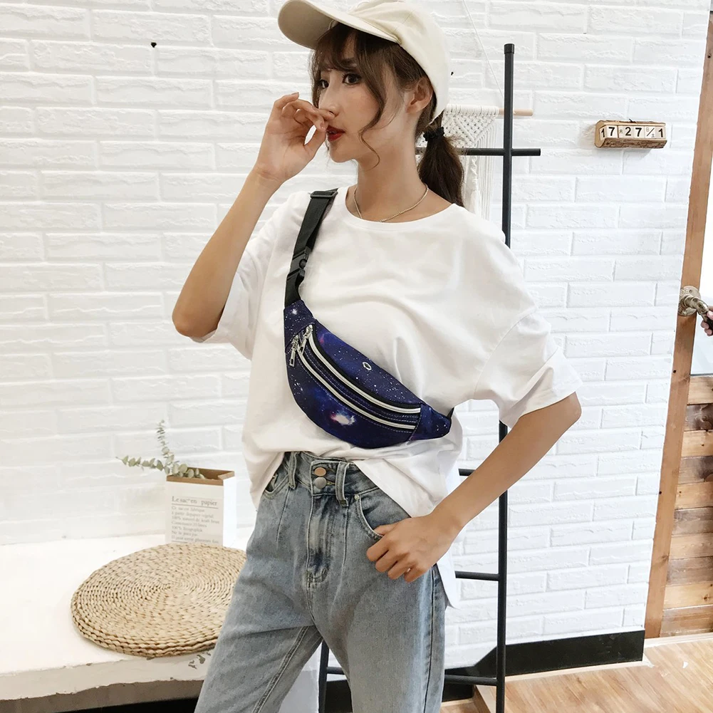 

Fashion Fanny Chest Belt Bag Lady Nylon Starry Sky Shoulder Messenger Waist Pack Travel Purse Phone Pouch Pocket