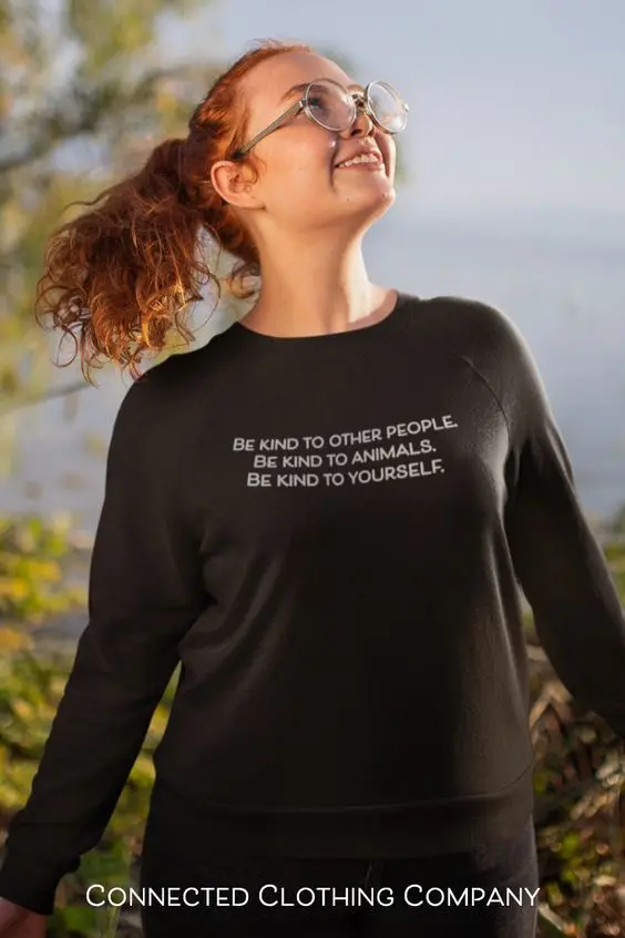 Свитшот Be Kind To All женский джемпер гранж из чистого хлопка с цитатами пуловеры