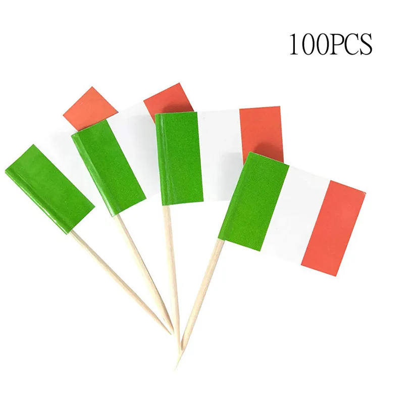 100 шт. натуральная береза деревянная зубочистка флаги деревянные зубочистки