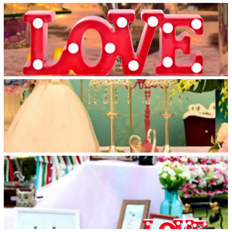 Любовь светодиодные буквы огни знак лампы с подсветкой висячая подставка