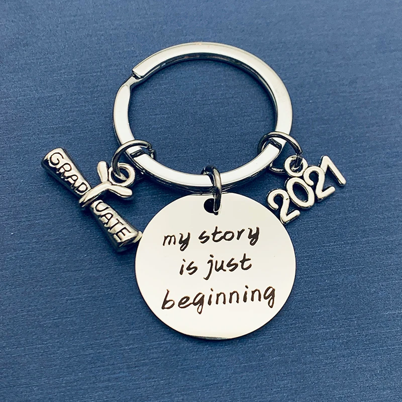 

2021 Graduation Keychain Gift For Student My Story Is Just Beginning Key Chain Key Ring