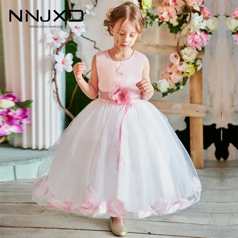 Летнее платье для детей Платье девочек с цветочным узором вечерние свадебное