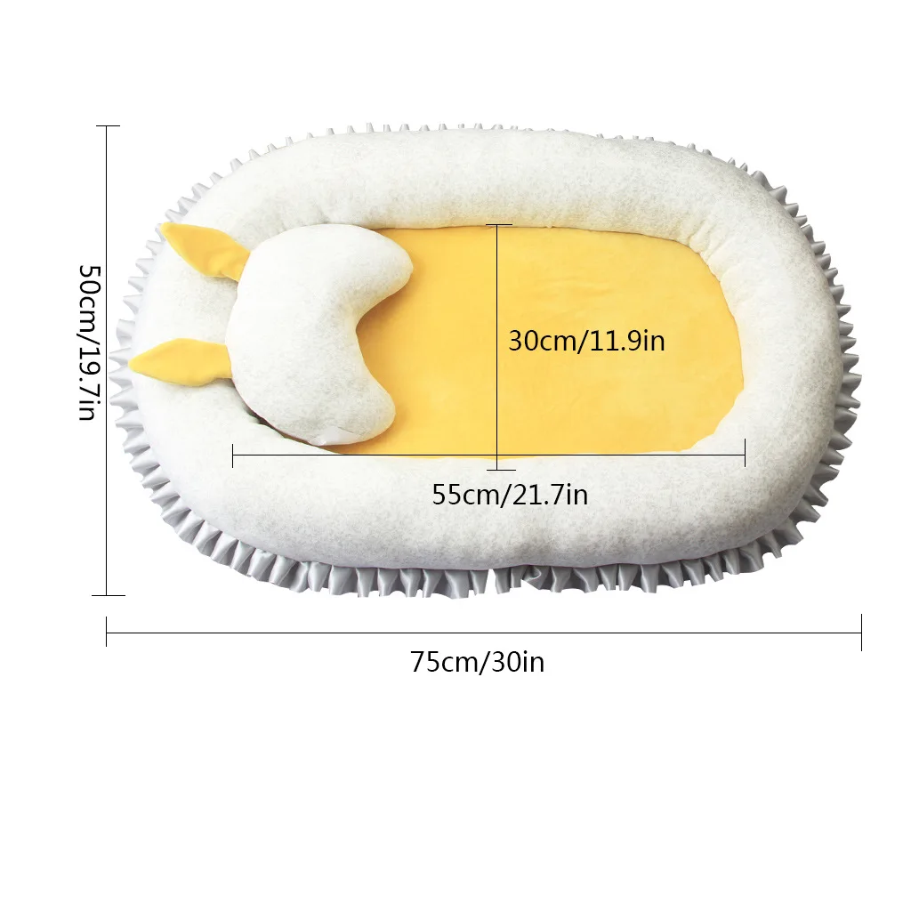 Детская кроватка с подушкой портативная для путешествий хлопковая Колыбель