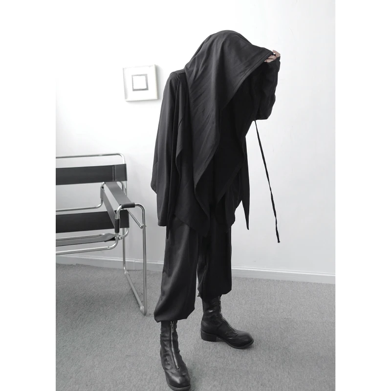 

Men Hoodie Autumn Winter Zipper Hooded Cardigan Slim Outwear Harajuku High Street Gothic Dark Owen Male Sweatshirts Men Clothing