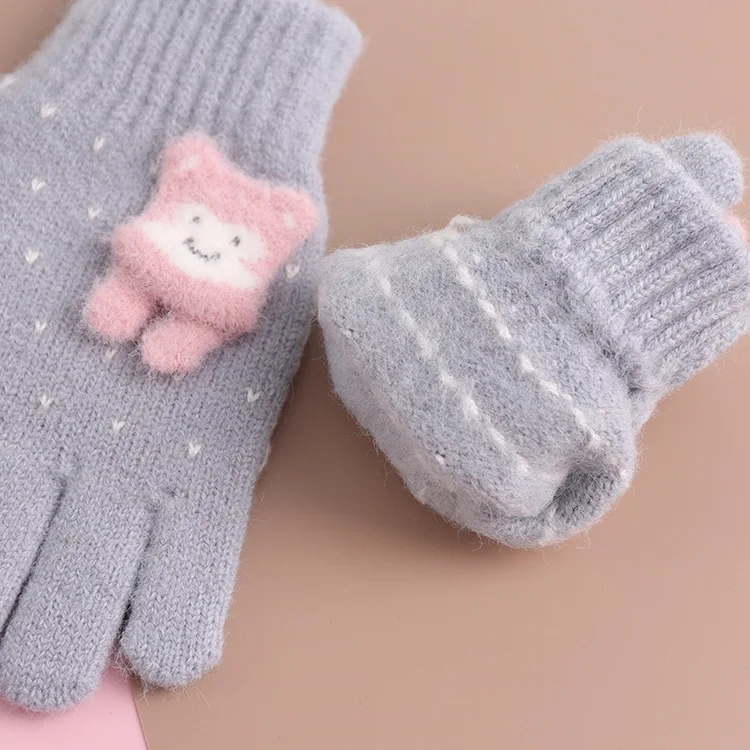 Перчатки детские зимние вязаные с пальцами От 3 до 6 лет 2019 | и варежки