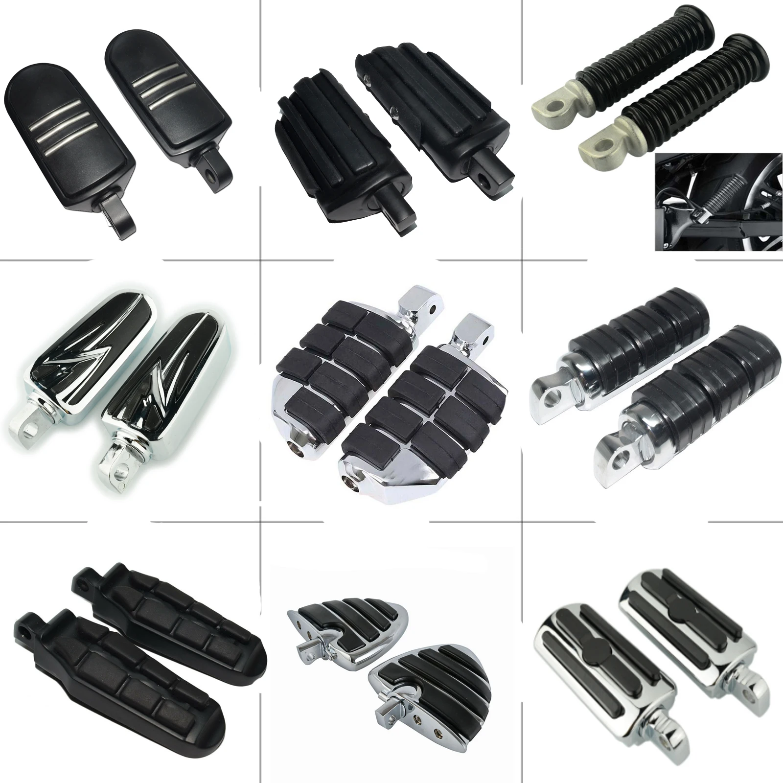 Male Mount Motorcycle Rubber Footrest Footpegs Floorboard For Harley Iron XL 883 1200 Street 750 500 Touring Custom Dyna Softail