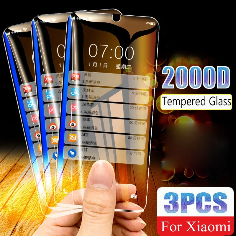 2000D 3 1 шт закаленное защитное стекло для Xiaomi Mi CC9 9T Pro 9SE Max A3 Lite CC9E A1 A2 Защитное