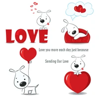 azsg heart shaped balloon lovely dog clear stamps for scrapbooking diy clip art card making decoration silicone stamps crafts
