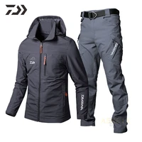 daiwa mens fishing suit hoodie removable waterproof windproof fishing clothes breathable quick dry hiking outdoor wear autumn
