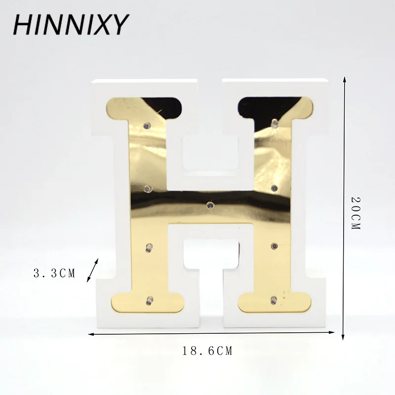 Hinnixy Золотой Деревянный светодиодный ночник A Z знак Алфавит лампа конфетного