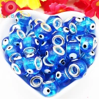 10pcs evil eye lampwork glass beads murano large hole european round loose spacer beads fit pandora bracelet necklaces jewelry