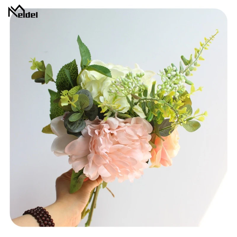 Шелковая Роза пиона Meldel искусственные цветы для свадебного букета украшение