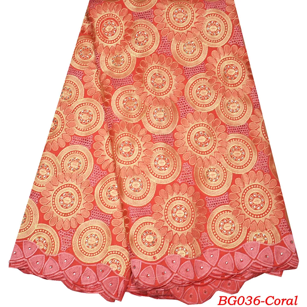 

Gorgeous Fushia+Orange 100% Soft Swiss Voile cotton lace New Design High Quality African Swiss Lace Fabric Switzerland BG-036