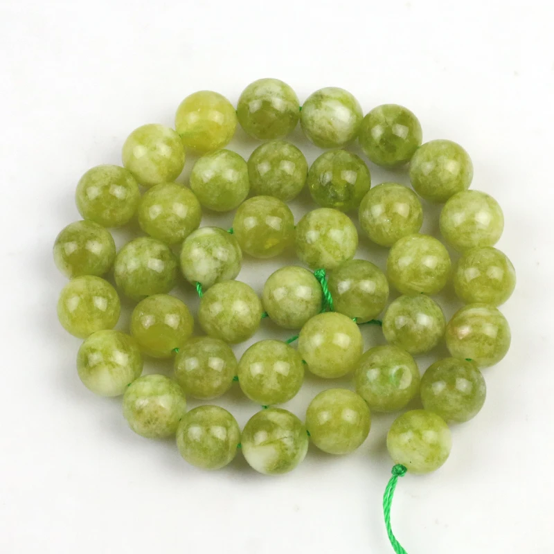 

1 Strand/lot Natural Stone Jaspers Olive Angelite Jades Round Beads Stone Loose Spacer Beads for DIY Jewelry Making