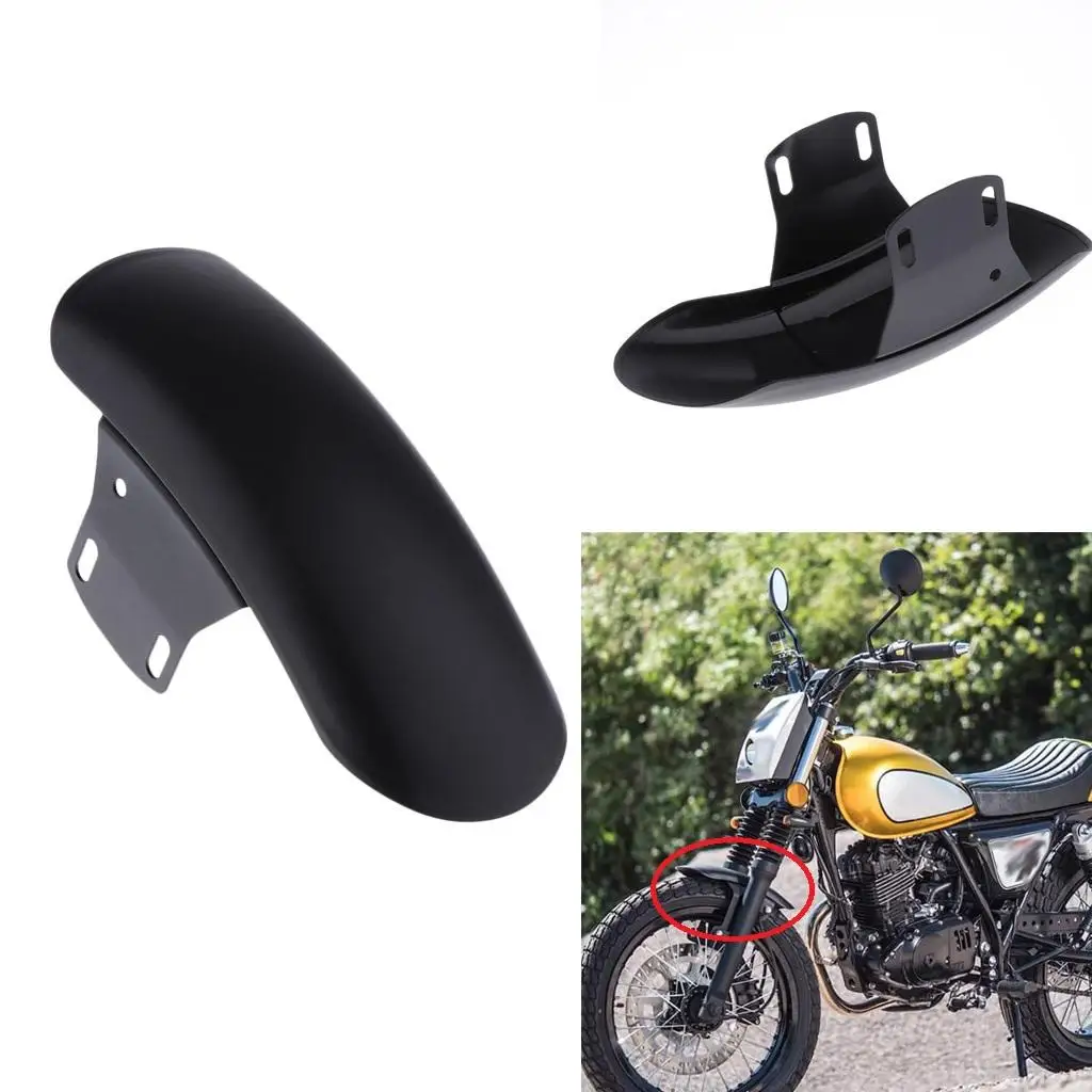 

Stainless Steel Motorcycle Short Front Fender Mudguard Wheel Hugger Replacement for Suzuki GN125/MASH 125 - Black