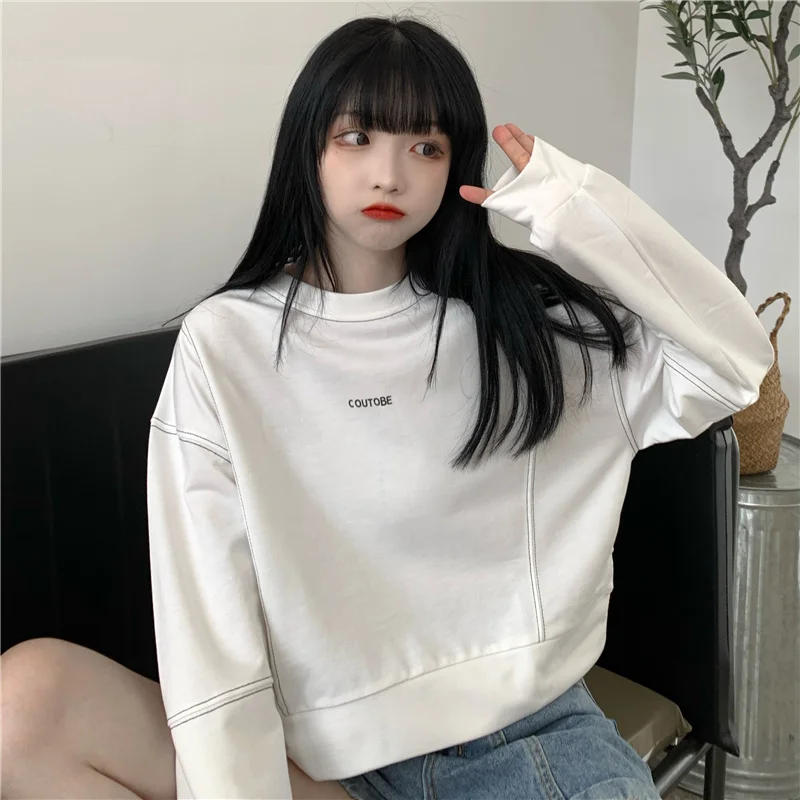 

Oversize Short Sweater Women's Fashionable Spring Autumn Thin Loose Style Sense Design Top Rac