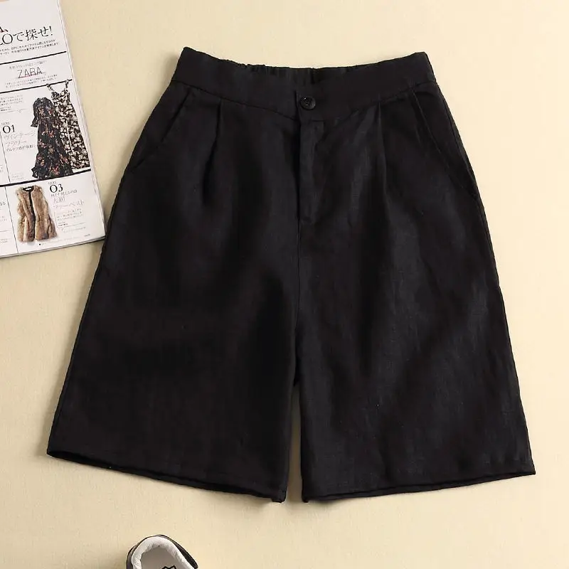 

Fashion Casual Summer Shorts Women Loose Wide Leg Pantalon Femme white
