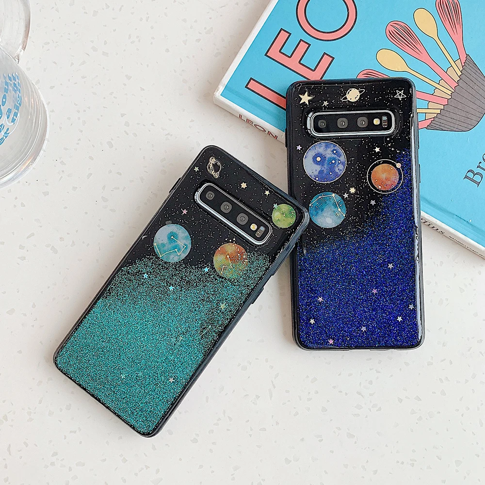 Чехол для телефона LOVECOM в стиле ретро с блестками и планетой звездой Samsung Note 10 Pro S8