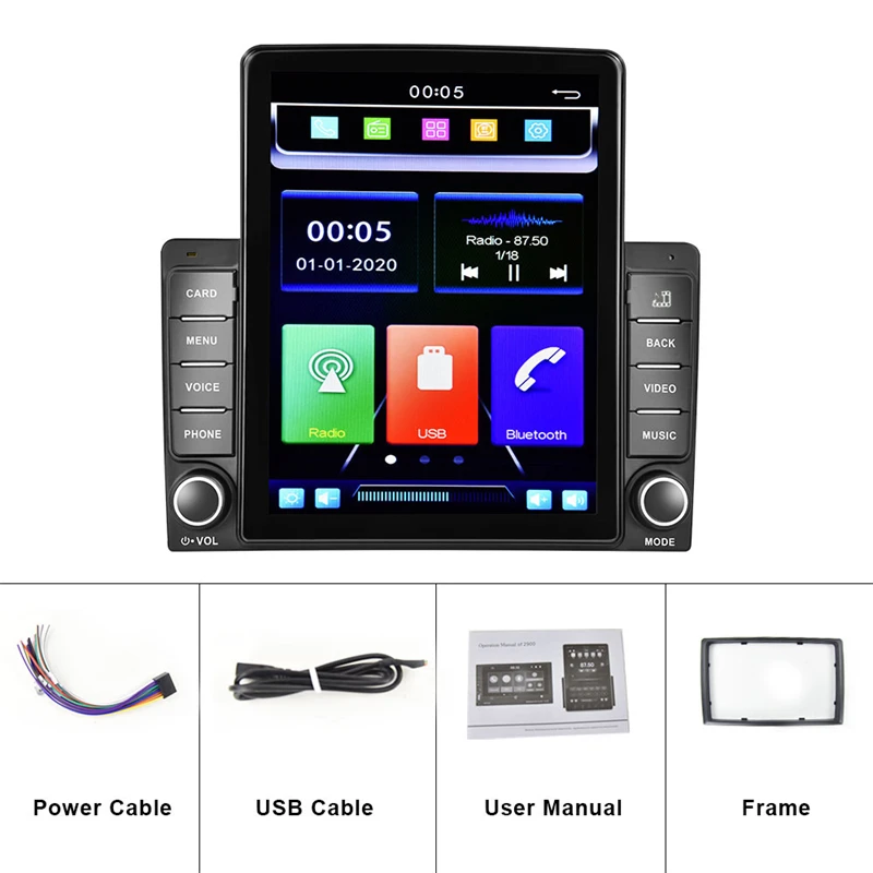 

9.5 Inch Android/IOS Car MP4 Carplay Bluetooth MP5 Video Player Reversing Image 768*1024 Resolution Car Radio With Screen 5
