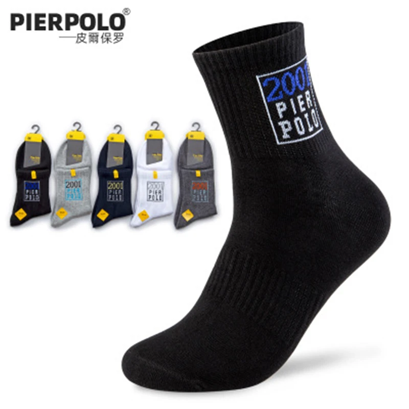 Новинка 2019 мужские носки PIER POLO впитывающие пот дышащие хлопковые одноцветные