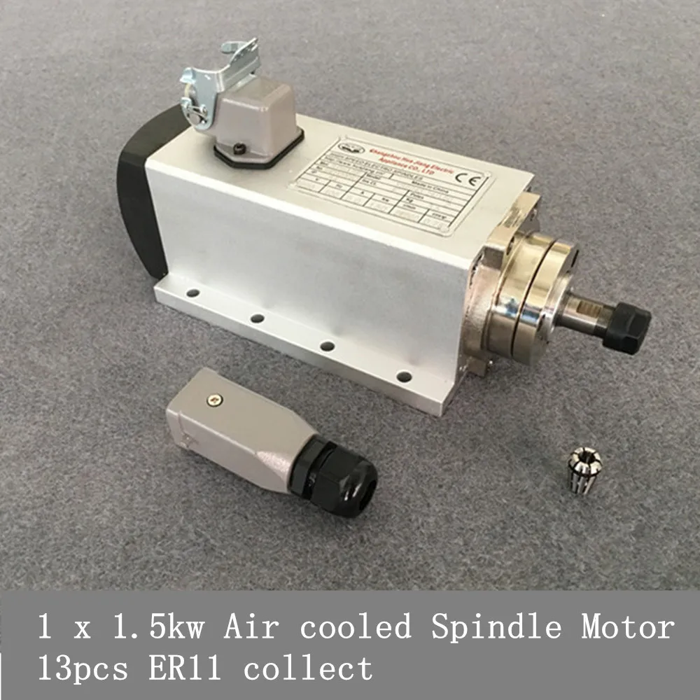 

1.5kw Air Cooled Spindle Motor Cnc Spindle Motor Square milling machine spindle + 1set ER11+13pcs ER11 collect