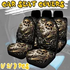 Удобные 127 шт. чехлы для сидений автомобиля набор спереди и сзади 3D с принтом череп для автофургонов сиденье для внедорожника протектор подушка крышка подходит для большинства автомобилей