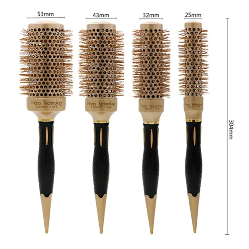 

Gold Hairless Ceramic Aluminum Roller Comb Hairdressing Hair Styling Tools Comb