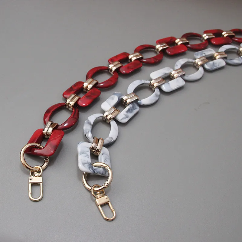 

Women Shoulder Clutch Chain Lady Bag Accessory Detachable Replacement Red Ink Acrylic Metal Chain Luxury Strap