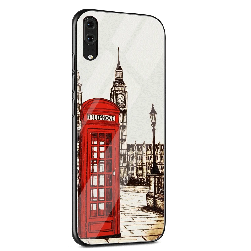 Стеклянный Чехол для мобильного телефона Лондонский автобус английский телефон
